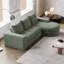 Canapé modulaire incurvé en chenille de 99 pouces avec méridienne, canapé modulaire en forme de L avec sièges profonds, canapé modulaire en chenille pour le salon et la chambre à coucher, aucun assemblage requis-2142681190