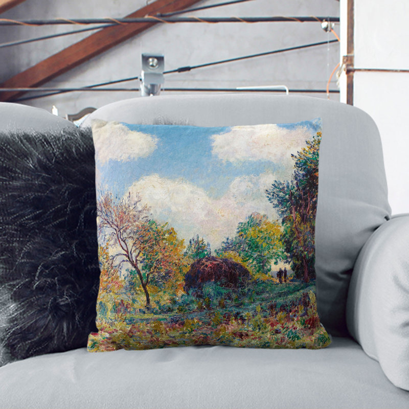 The Road in the Woods Scatter Cushion with Filling, 40cm H x 40cm W x 15cm D, Black