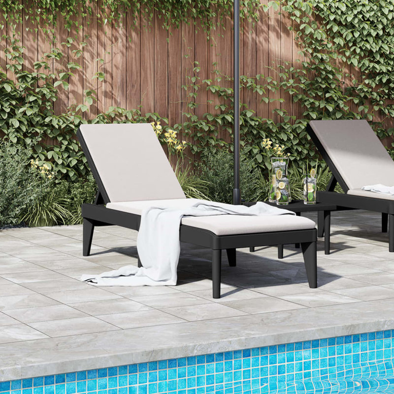 George Oliver Sun Lounger 73.2"X23.6"X11.4" PP, Anthracite