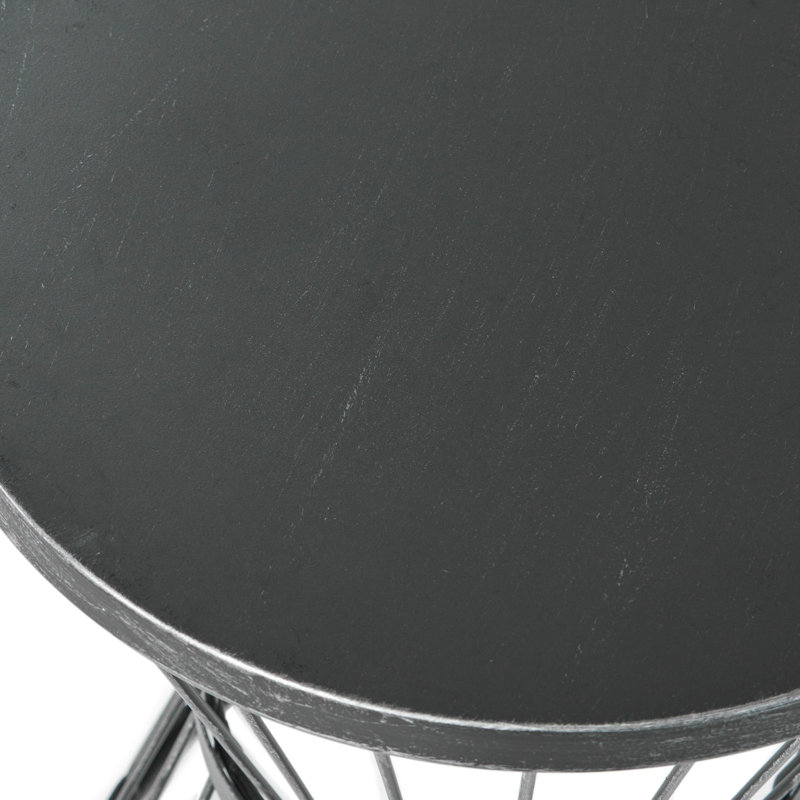 Table d'appoint d'extérieur en bois d'acacia 16 po, Noir mat