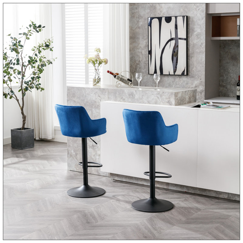 Ensemble de 2 tabourets de bar réglables avec dossier et repose-pieds, chaises de bar à hauteur de comptoir pour cuisine, pub