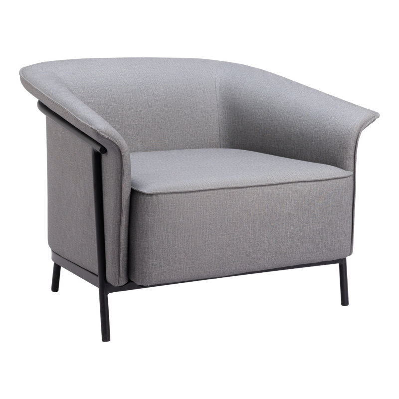 Fauteuil en similicuir 35 po gris ardoise et noir