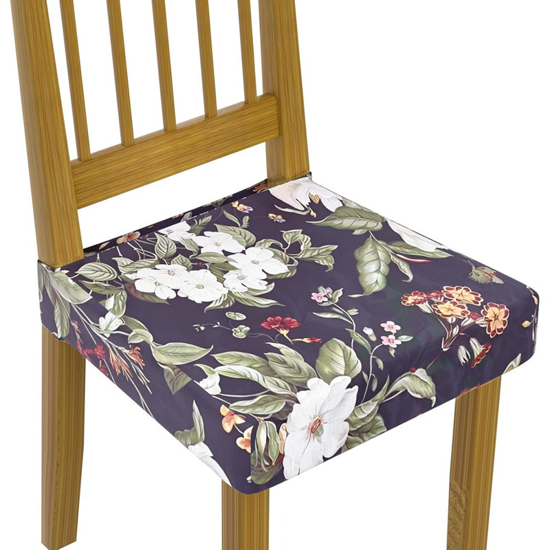 Housses de siège de chaise - Floral - Ensemble de 4 housses de chaise de salle à manger / jacquard / extensible (avant seulement)