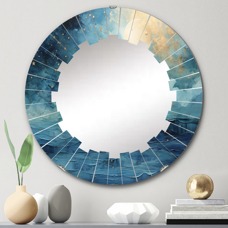 Rossdale - Miroir mural moderne rond, 24 po x 24 po