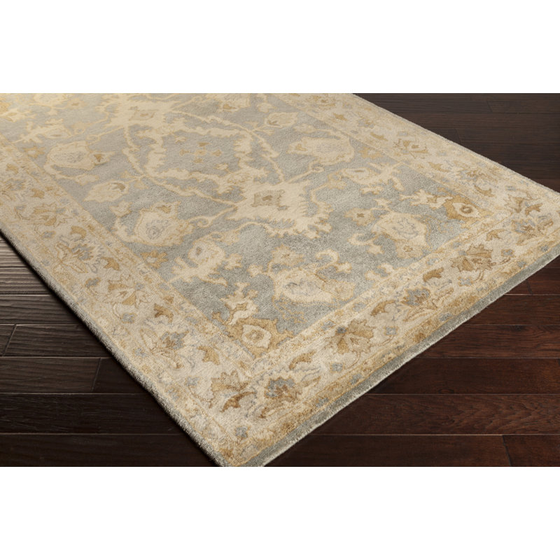 Tapis beige / doré en laine touffeté à la main Barkbridge, Rectangle 3'3" x 5'3"