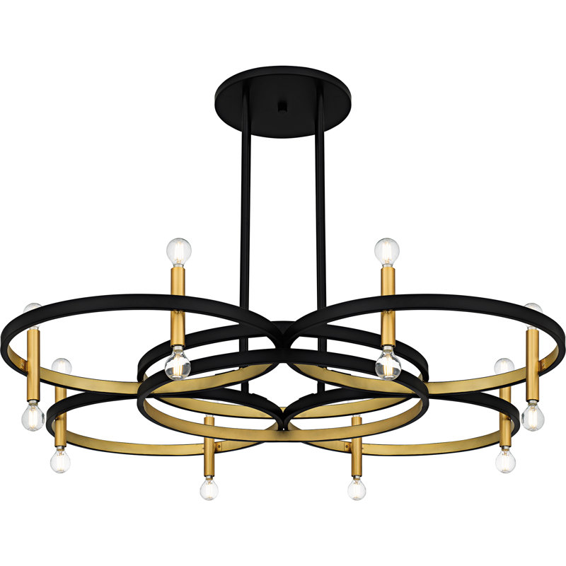 Lustre noir mat à 8 lumières Winsland