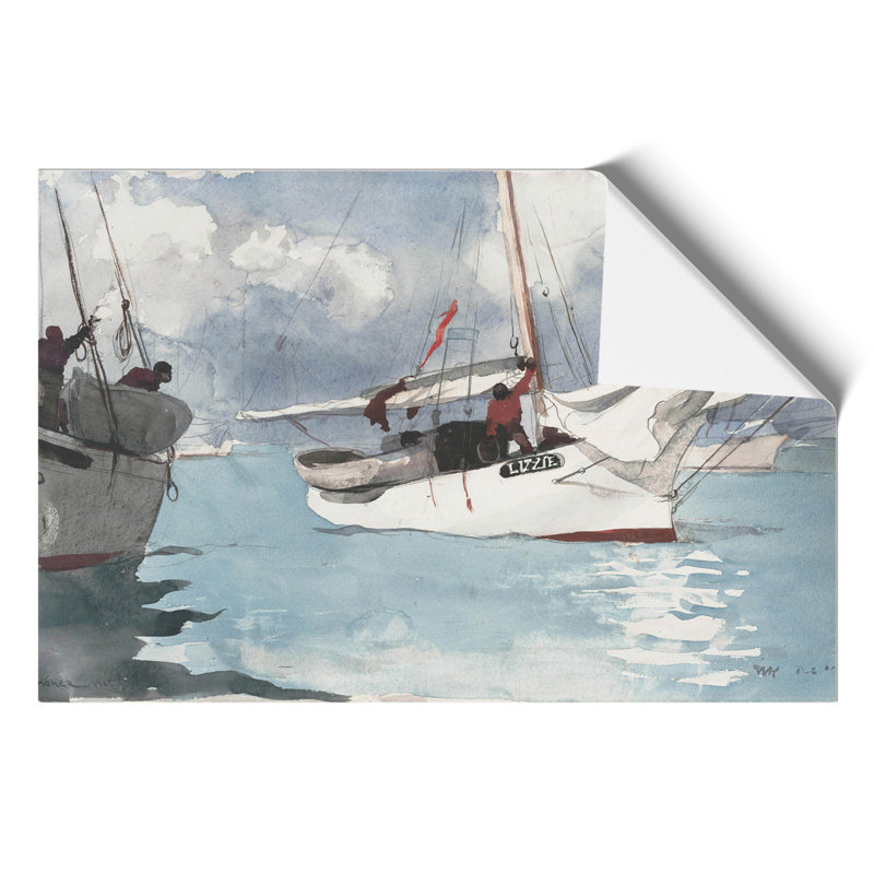 Fishing Boats by Winslow Homer - No Frame Painting, 30cm H x 42cm W x 0.1cm D
