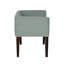Banc d'appoint rembourré bleu sarcelle avec mousse haute densité, passepoil et accoudoirs évasés-1843022815