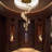 Led Platinum Leaf High Ceiling Chandelier-876040656