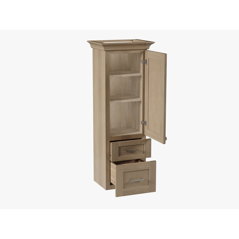 Disar 15'' Counter Top Tall Bathroom Cabinet With Drawer, Satin