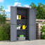 Outdoor Tall Garden Storage Box, Wooden Garden Storage Tool Cabinet Shed With 3 Adjustable Shelves