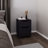 Ethan Open Shelves Nightstand With One Door, Modern Bedside Table For Bedroom Storage, Black