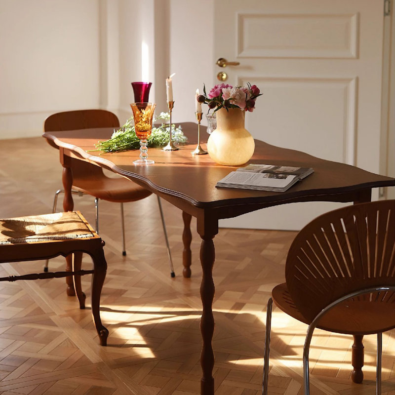 Table de salle à manger rectangulaire brune pour salle à manger / cuisine, H 29,53 po x L 70,87 po x l 31,5 po