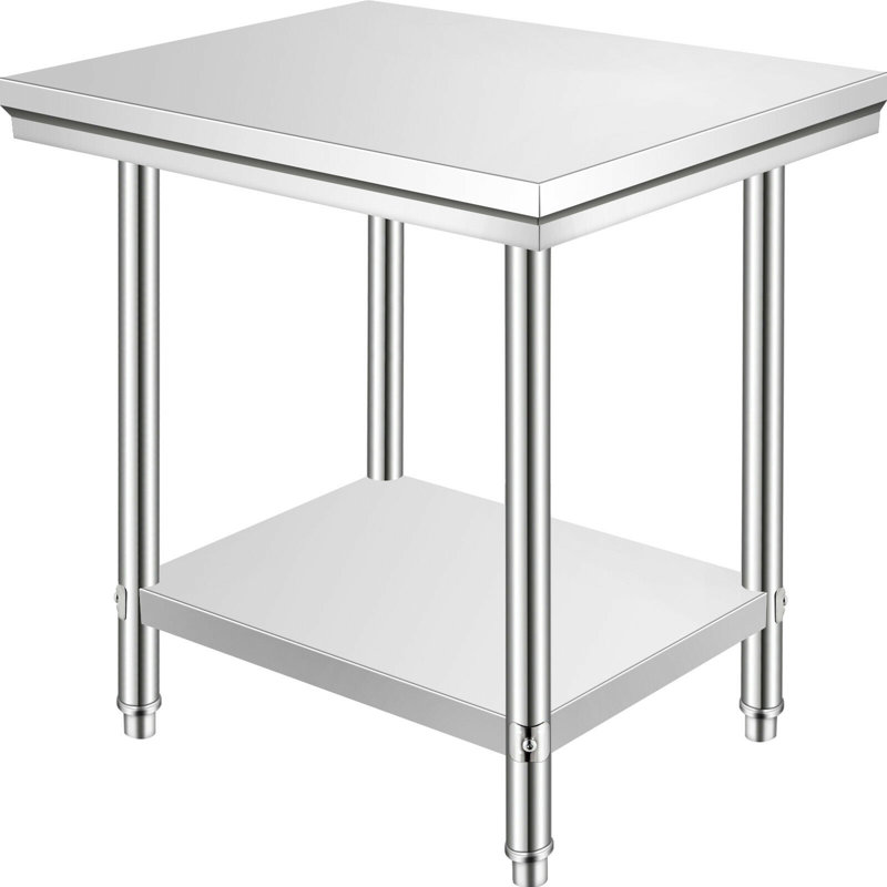 Table de préparation au travail en acier inoxydable 24 po x 24 po VEVOR, H 31,5 po x l 36 po x P 24 po