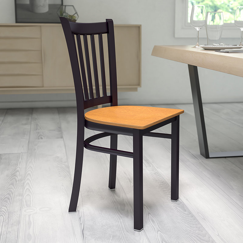 Hercules Prompton Vertical Back Metal Restaurant Chair, Natural, 1