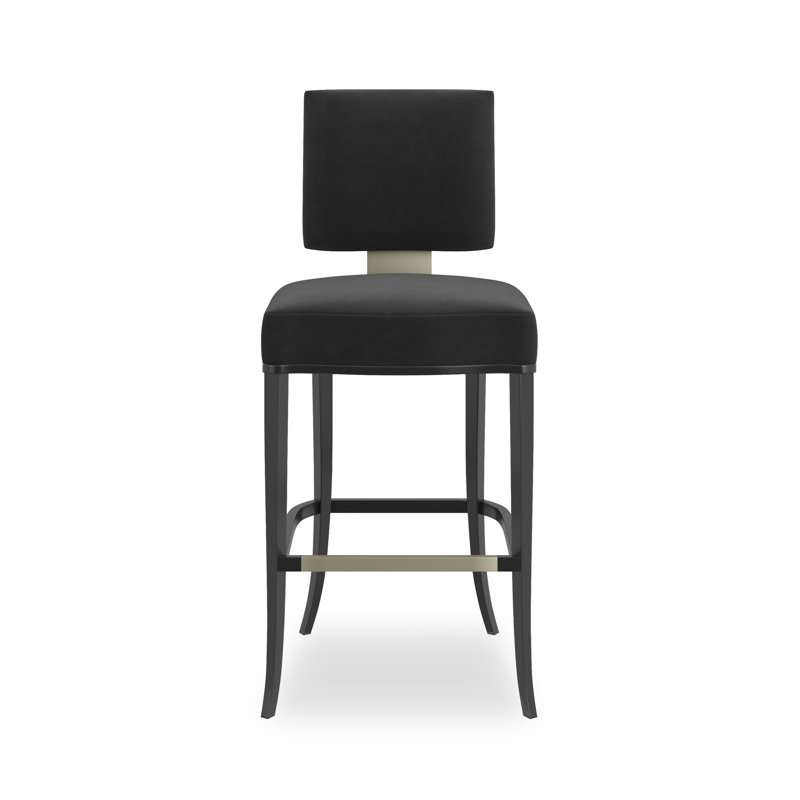 Reserved Seating Upholstered Counter Stool, Bar Stool (29" Seat Height), Black