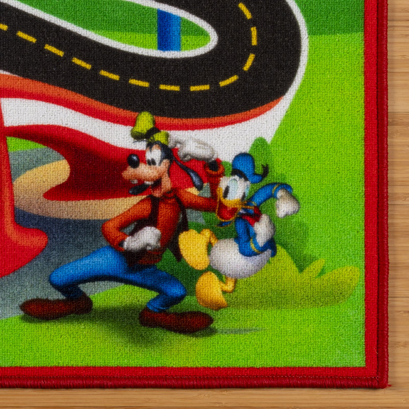 Tapis à imprimé numérique sous licence pour les jeunes Disney Mickey Mouse Road Play, 4 x 6