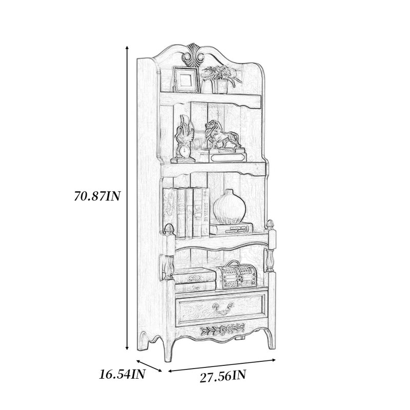 European style solid wood storage cabinet, White