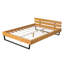 Cadre de lit en bois de pin, taille grand, couleur naturelle et noire-121071409