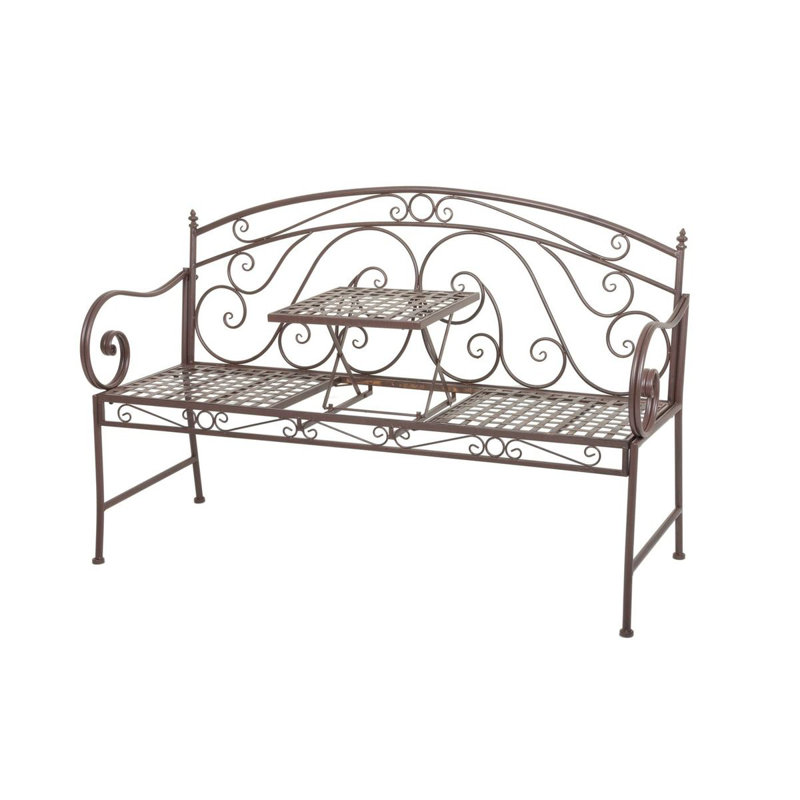 Netherfield Metal Outdoor Bench, Brown