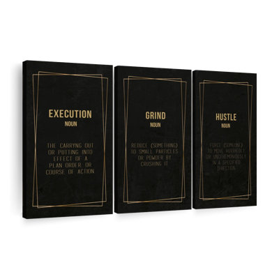 " Execution Grind Hustle " 3 - Pieces
