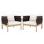 Chaises club d'extérieur en acacia (ensemble de 2) avec corde noire à motif de losanges, finition teck clair