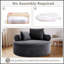 Round Memory Foam Sofa Bed Sectional with Pillows for Versatile Living Room Comfort and Space Saving Functionality-1122677008