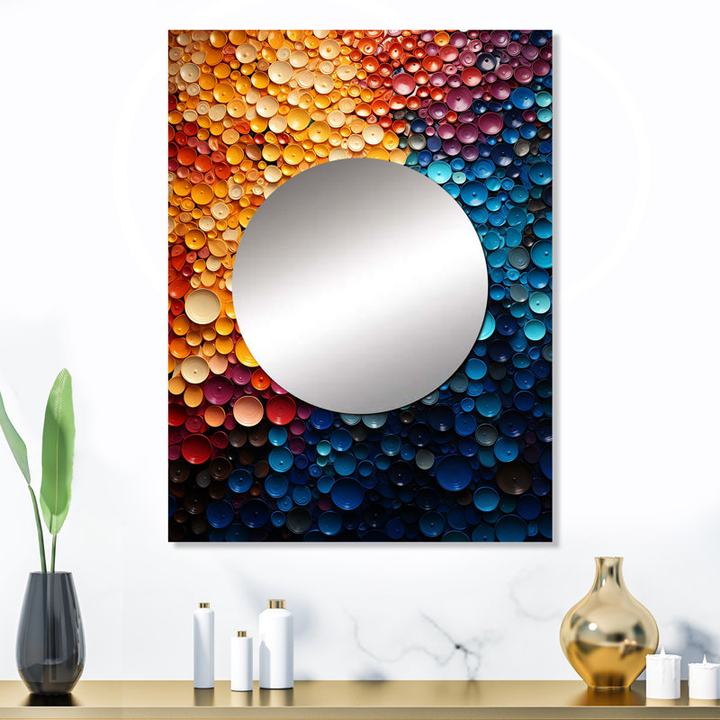 Oaksmeade Rainbow Infinite Intricacies - grand miroir mural arc-en-ciel, miroir traditionnel unique, impression d'art en métal