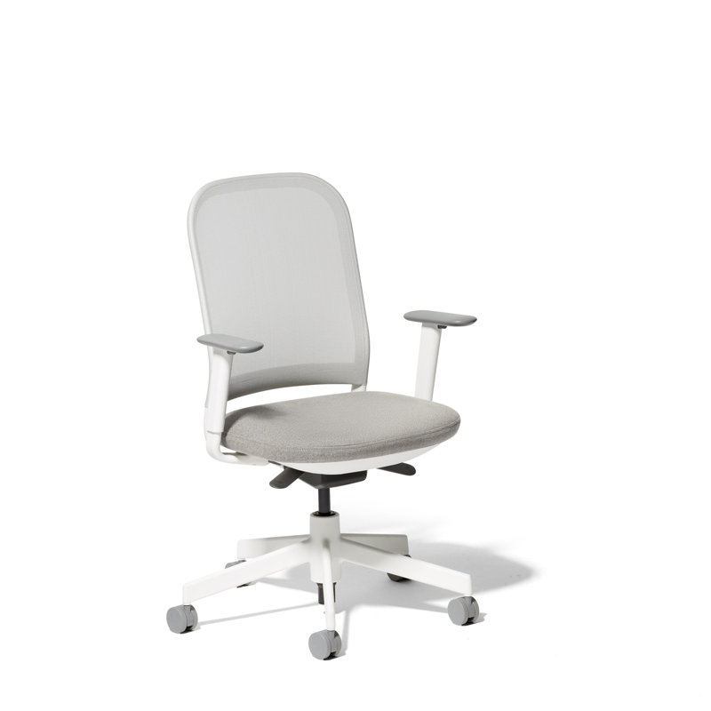 Maxwell Task Chair, White, Silver