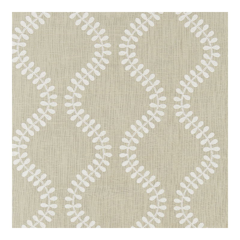 Botanica Foglia Embroidery Fabric, Flax