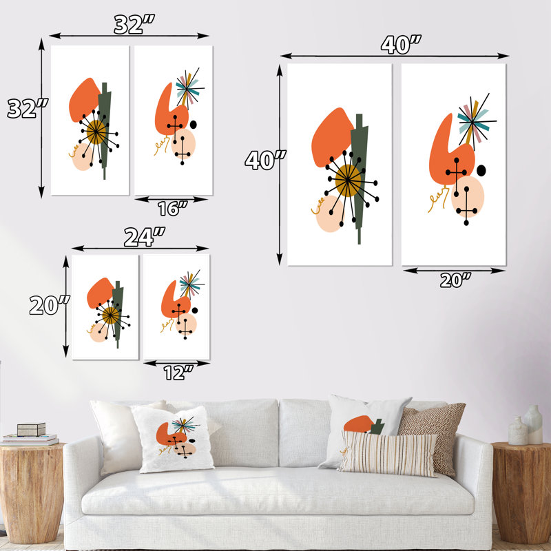 Scandinavian Abstract Geometric, Toile tendue, H 20 po x l 24 po x P 1 po