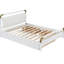 Grand lit plateforme blanc avec 2 grands tiroirs et un lit gigogne pour une chambre à coucher sereine-2118027729