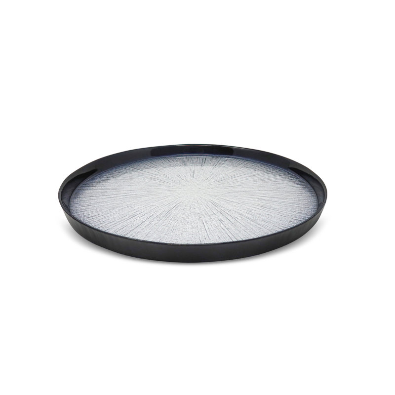 Ensemble de 4 assiettes à pain 12,5 po en verre et beurre, Noir