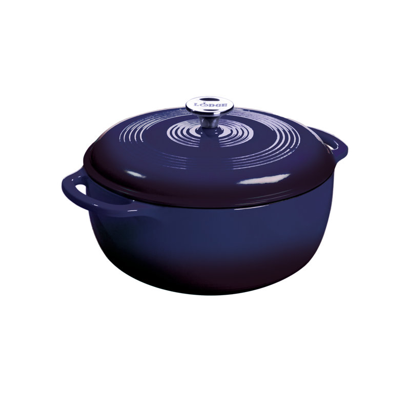 Indigo Enameled Cast Iron 6 Quart Dutch Oven
