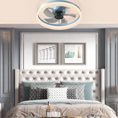 Ventilateurs de plafond avec lumières à DEL à intensité variable, installation encastrée de ventilateurs de plafond modernes et minces