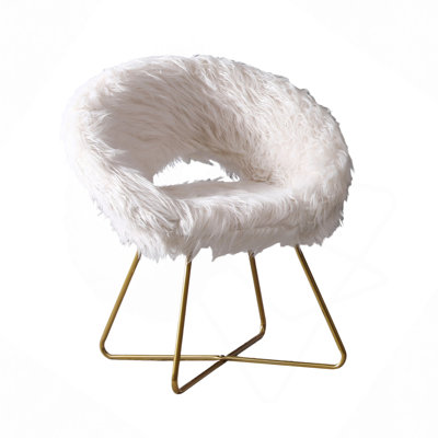 Slatina Faux Fur Upholstered Accent Chair