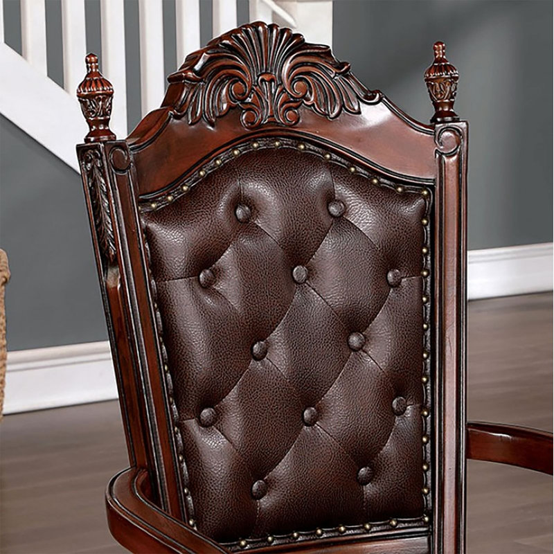 Fauteuil capitonné brun Wadlie