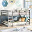 Lit double superposé au-dessus, gris - construction solide, rehausse l'apparence de la chambre à coucher, convient à deux lits avec matelas garde-corps en bois massif, espace