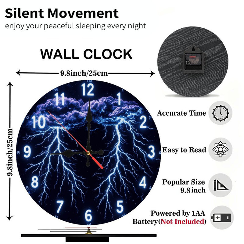 Lightning Storm Clock Face