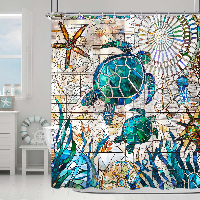 Rideau de douche Nautical Sea Turtle 