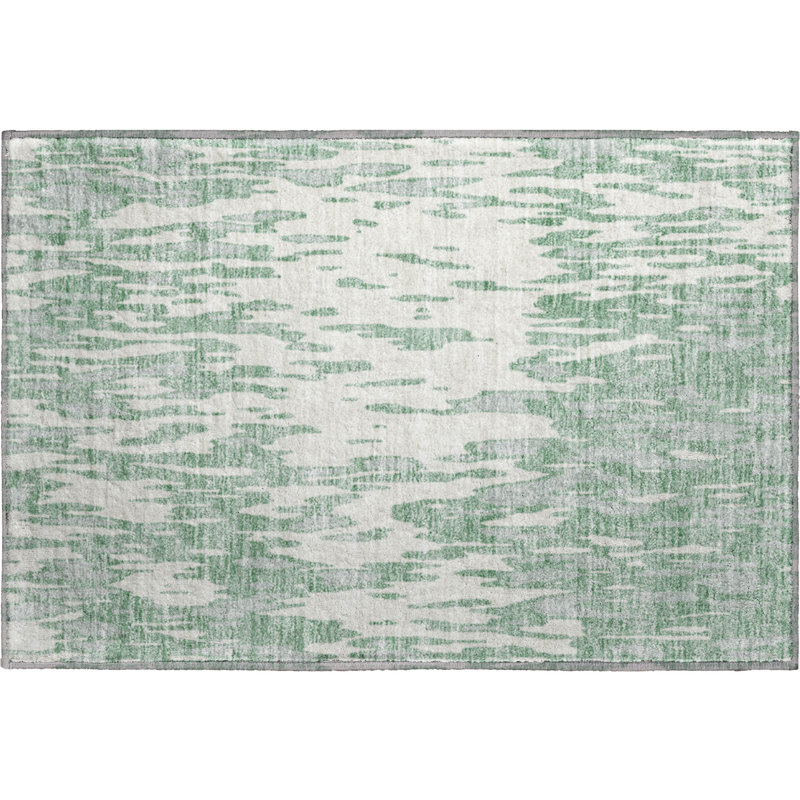 Premium Machine Washable Prisco Sage Rug, Rectangle 1'8" x 2'6"