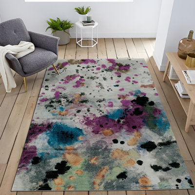 Hjordis Performance Washable Abstract Indoor / Outdoor Rug