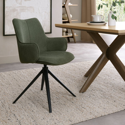Adina 360° RETURN SWIVEL CHAIR - FABRIC - BLACK SAND POWDER COATED LEGS (SINGLE)