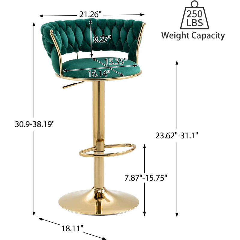 Tabouret pivotant Treco, Vert