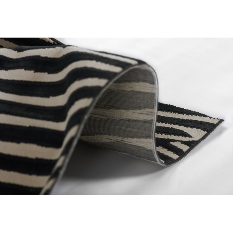 Tapis noir / gris Chanella, Rectangle 9 pi 3 po x 12 pi 6 po