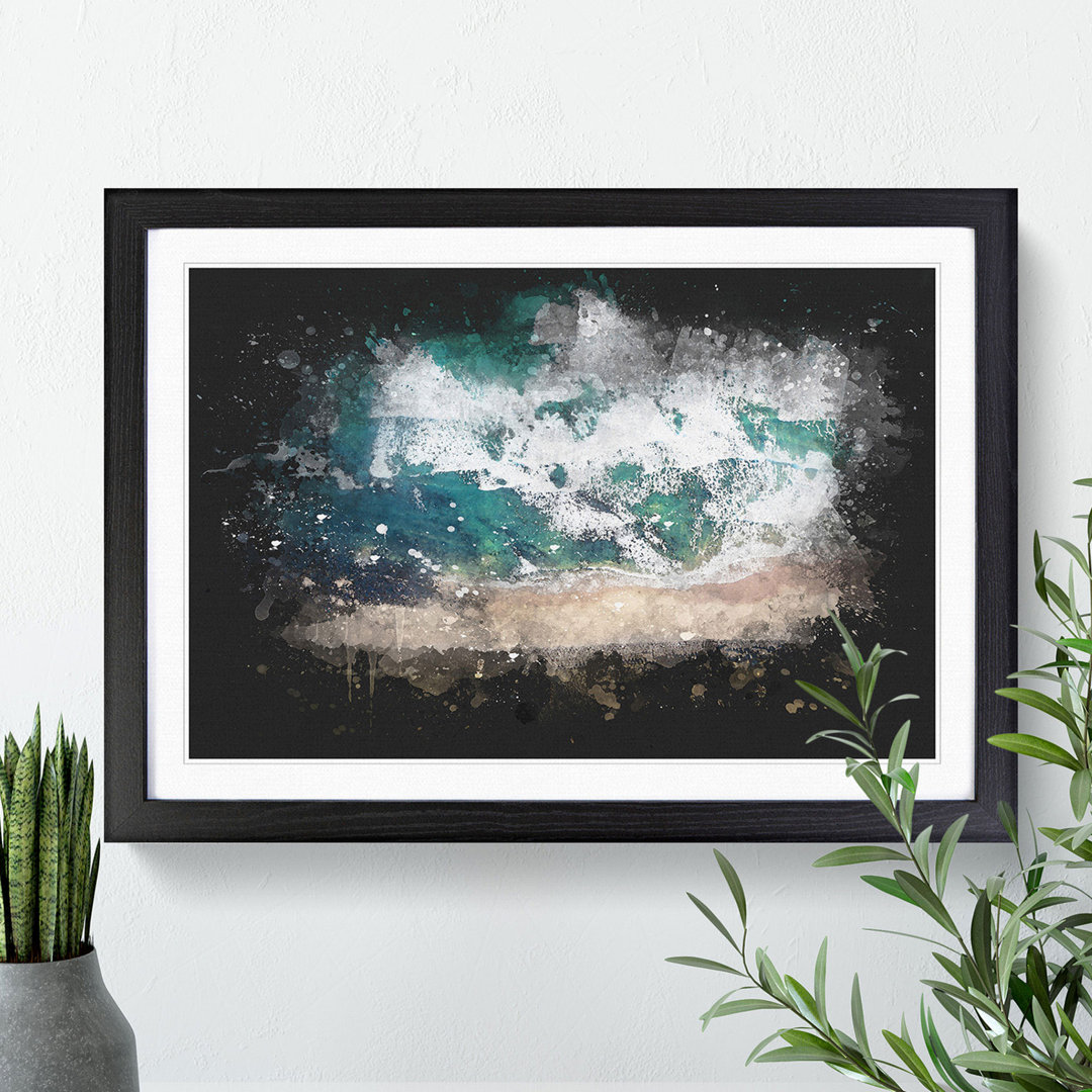 Beach in Keiss in Scotland Paint Splash - Picture Frame Graphic Art