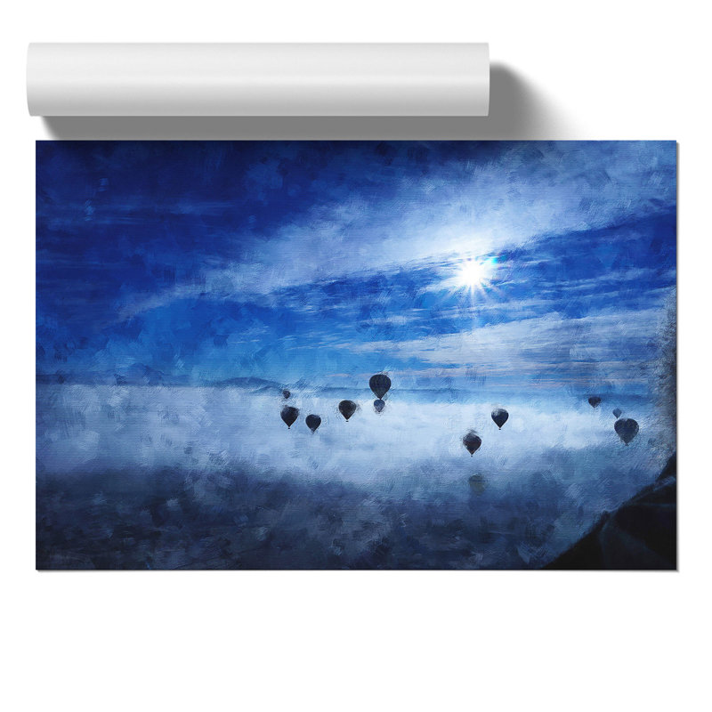 Hot Air Balloons Painting - Frameless Print, 21cm H x 30cm W x 0.1cm D