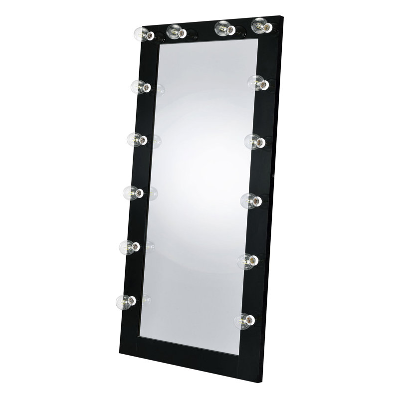 32 x 71 Inch Floor Mirror LED Lighting , Black
