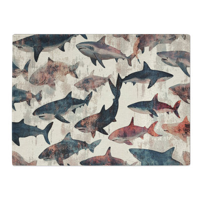 Shark Pattern Vol.1  Glass Chopping Board