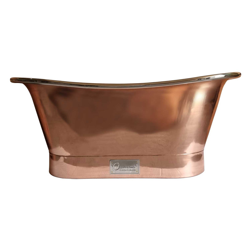 1701mm x 660mm Freestanding Soaking Copper Bathtub